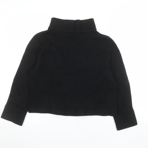 COS Womens Black Wool Blend Long Sleeve Mock Neck Pullover Sweatshirt Size S