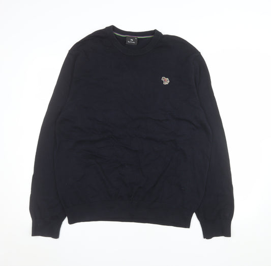 Paul Smith Mens Black 2XL Crew Neck Cotton Jumper
