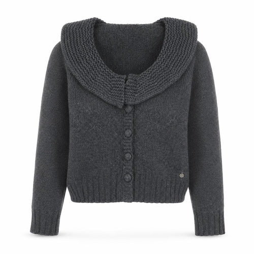 NW3 Women Grey L Cardigan Lambswool Angora Blend Knit