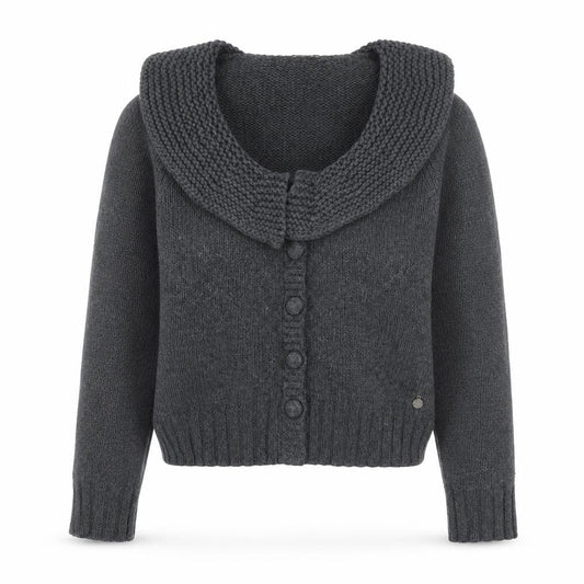 NW3 Women Grey L Cardigan Lambswool Angora Blend Knit