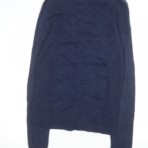 Crew Clothing Company Women's Navy Cardigan Size 10 Linen Cotton Knit