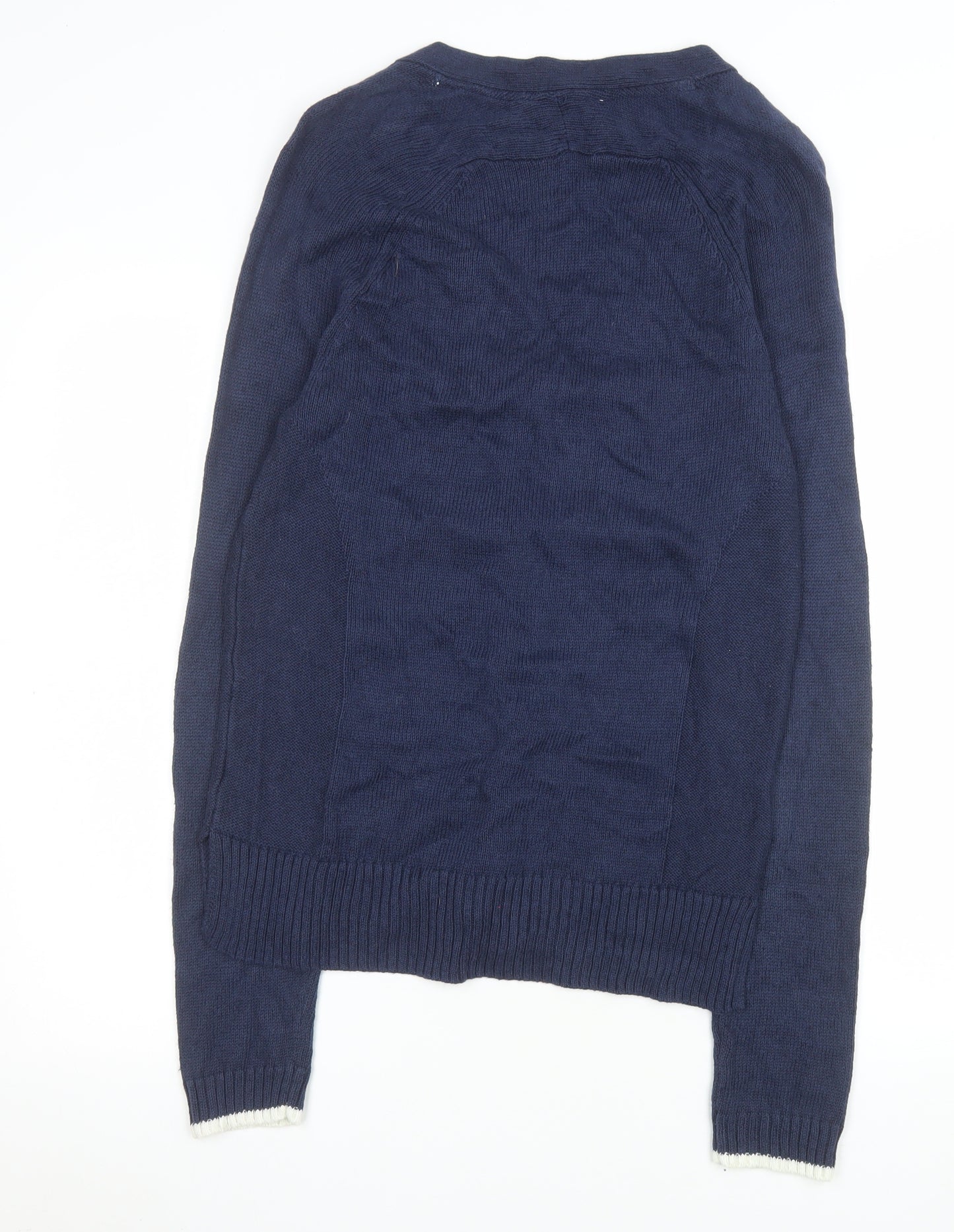 Crew Clothing Company Women's Navy Cardigan Size 10 Linen Cotton Knit