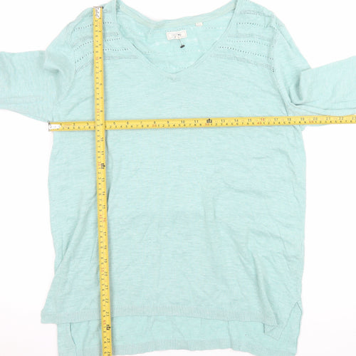 Fat Face Women’s Green Cotton Long Sleeve Jersey Blouse Size 12