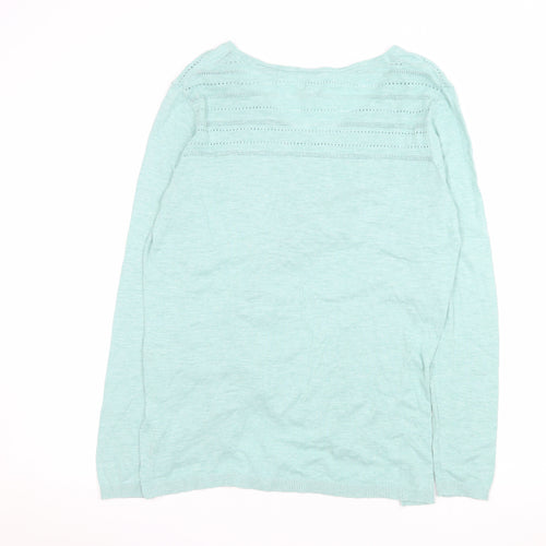 Fat Face Women’s Green Cotton Long Sleeve Jersey Blouse Size 12