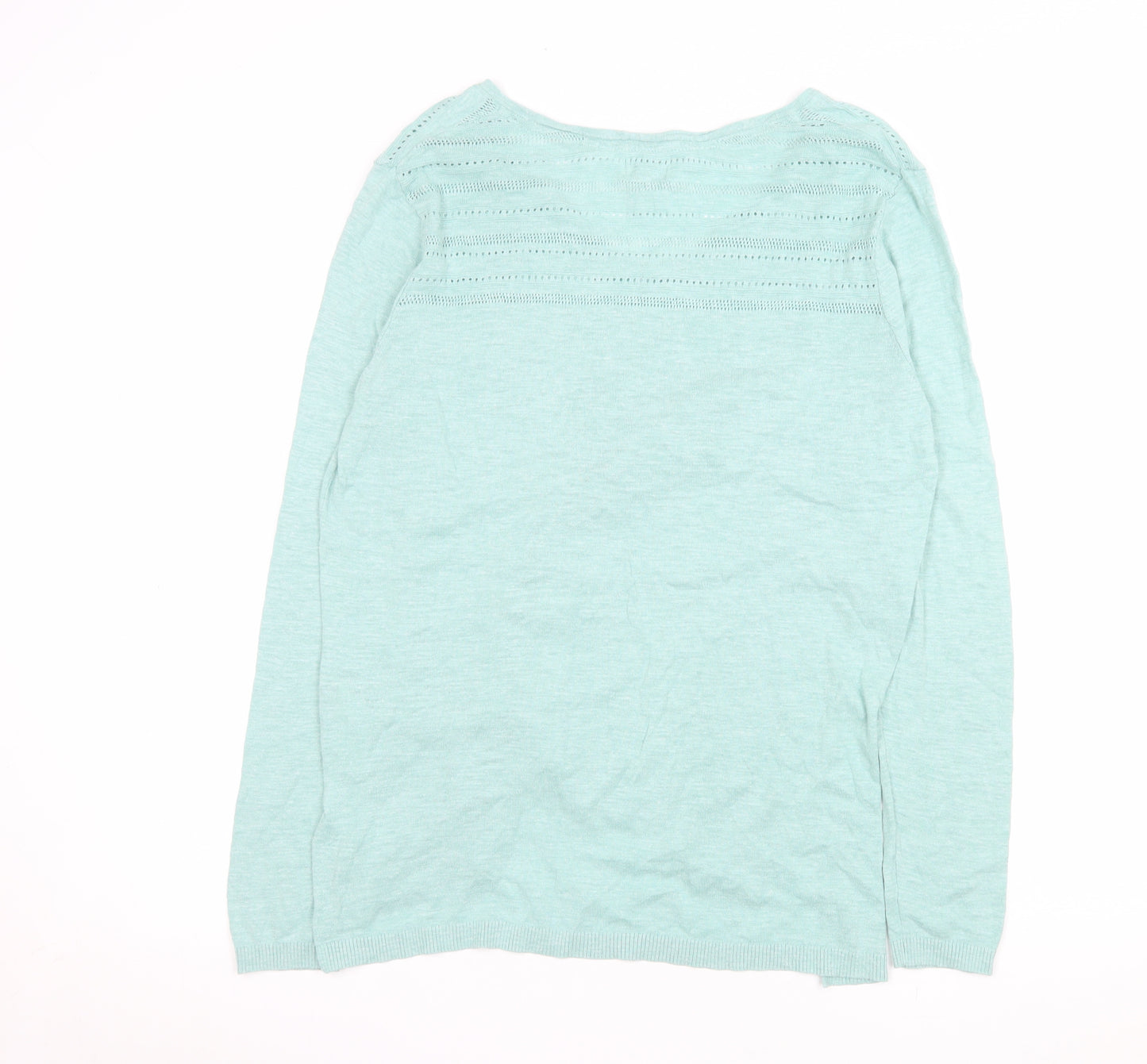 Fat Face Women’s Green Cotton Long Sleeve Jersey Blouse Size 12