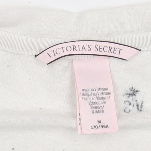 Victoria's Secret Women's Ivory Palm Print Short Sleeve T-Shirt Size 12