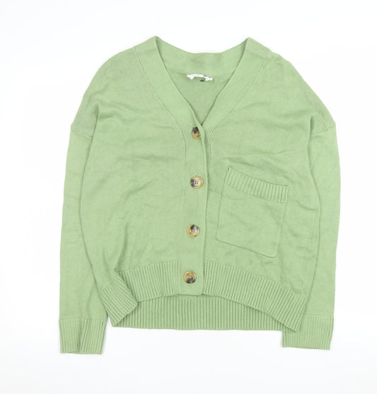 John Lewis Women’s Green Cotton Blend V-Neck Cardigan Size S