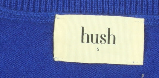 Hush Women's Blue Wool Crew Neck Puff Sleeve Jumper Size S