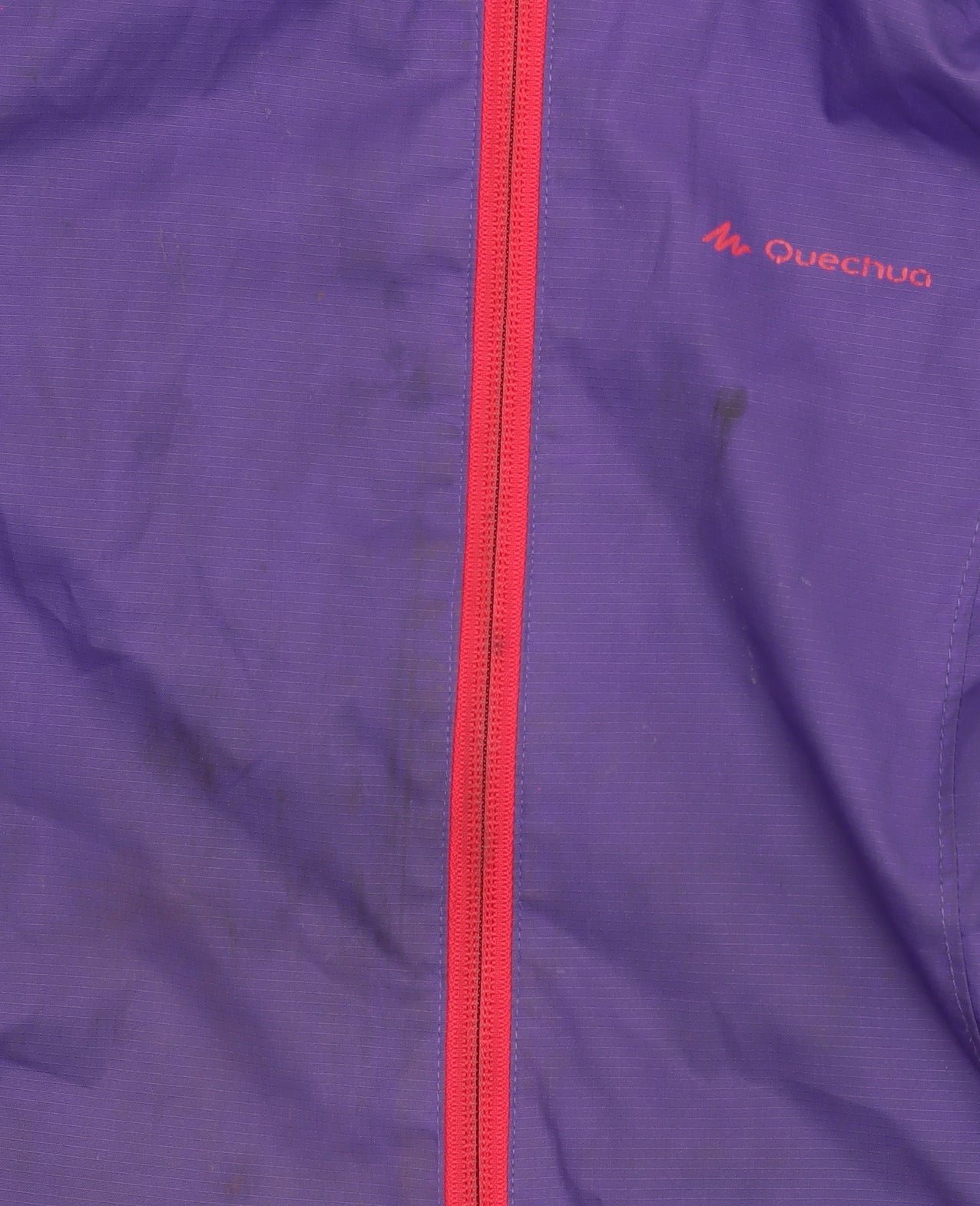 Quechua Girls Purple Hooded Rain Coat Jacket 12 Years Waterproof Outdoor