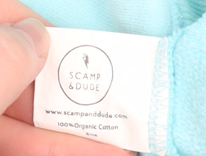 Scamp & Dude Men's Blue Pullover Hoodie L Graphic Cotton