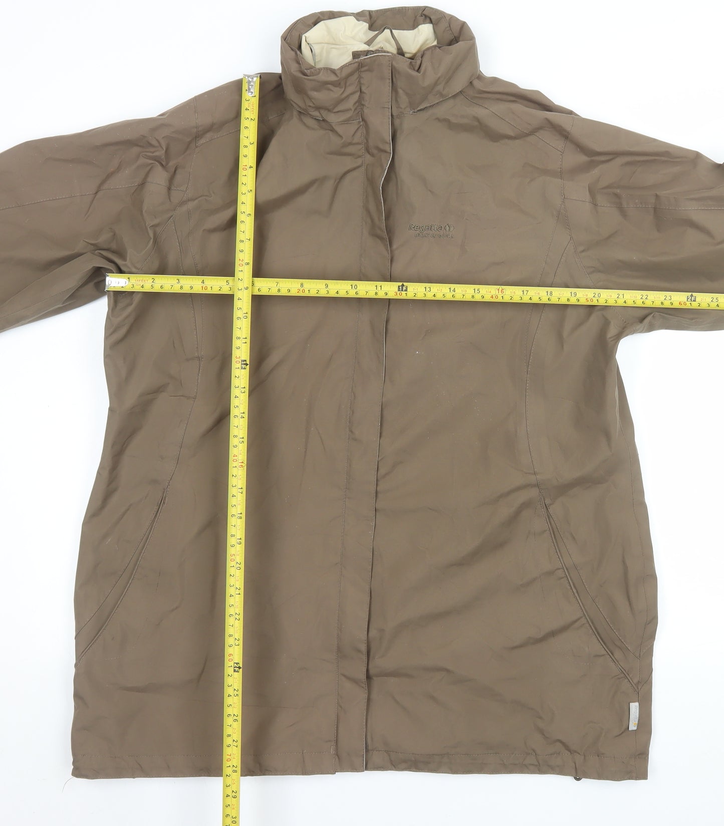 Regatta Womens Brown Waterproof Long Rain Coat Size 16 XL