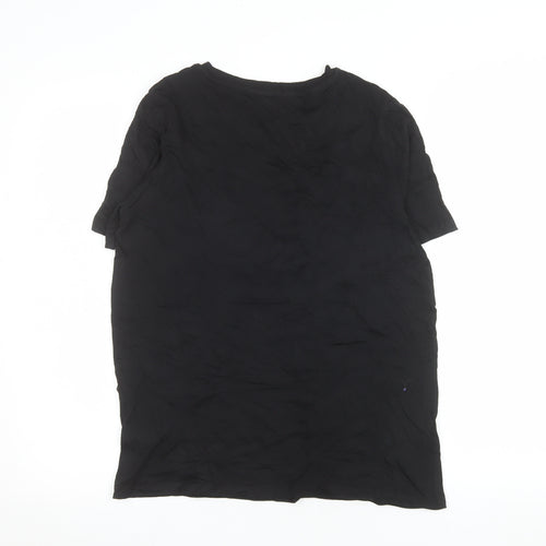 River Island Women’s Black Lace Collar T-Shirt Size 10