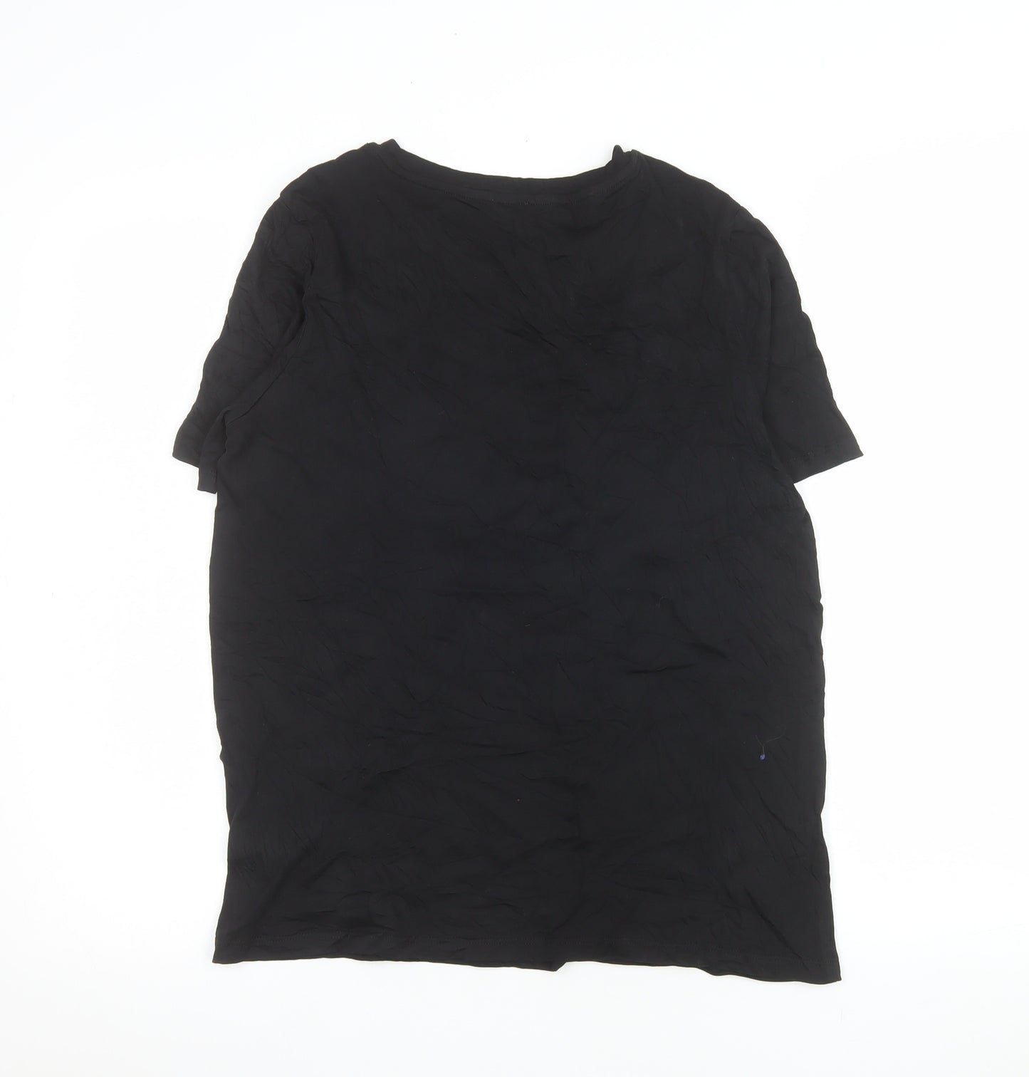 River Island Women’s Black Lace Collar T-Shirt Size 10