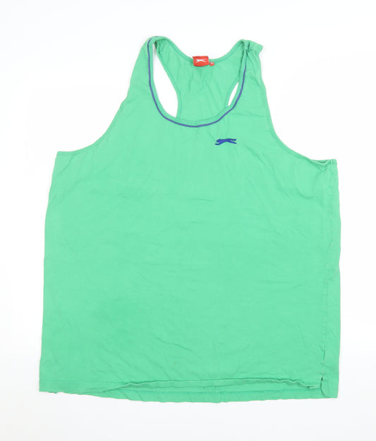 Slazenger Mens Green 2XL Tank Top Gym Vest Activewear