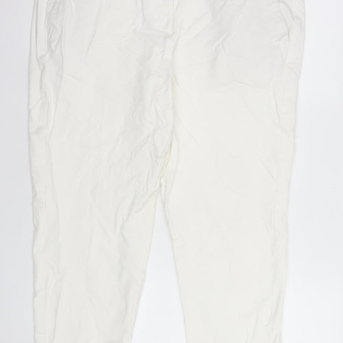 Marks and Spencer Women’s Ivory Chino Trousers Size 18 Regular