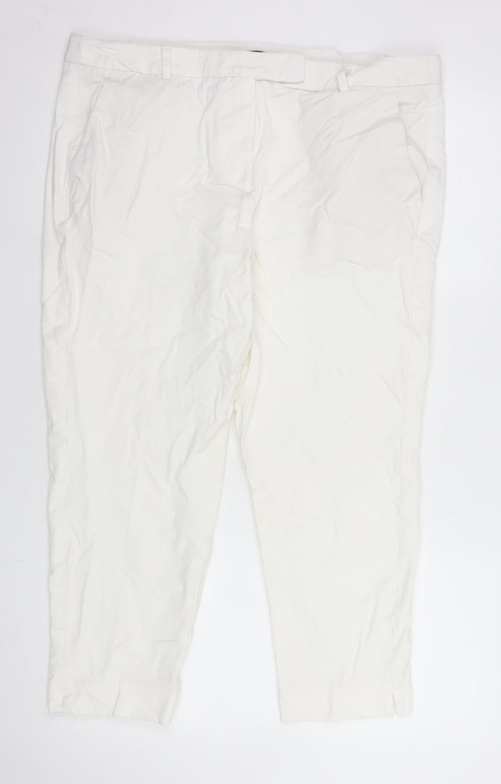 Marks and Spencer Women’s Ivory Chino Trousers Size 18 Regular