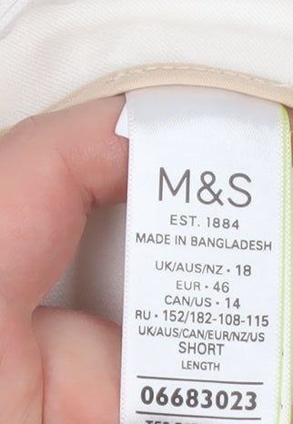 Marks and Spencer Women’s Ivory Chino Trousers Size 18 Regular