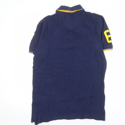 Tokyo Laundry Men's Navy Short Sleeve Polo Shirt Size S Cotton Casual