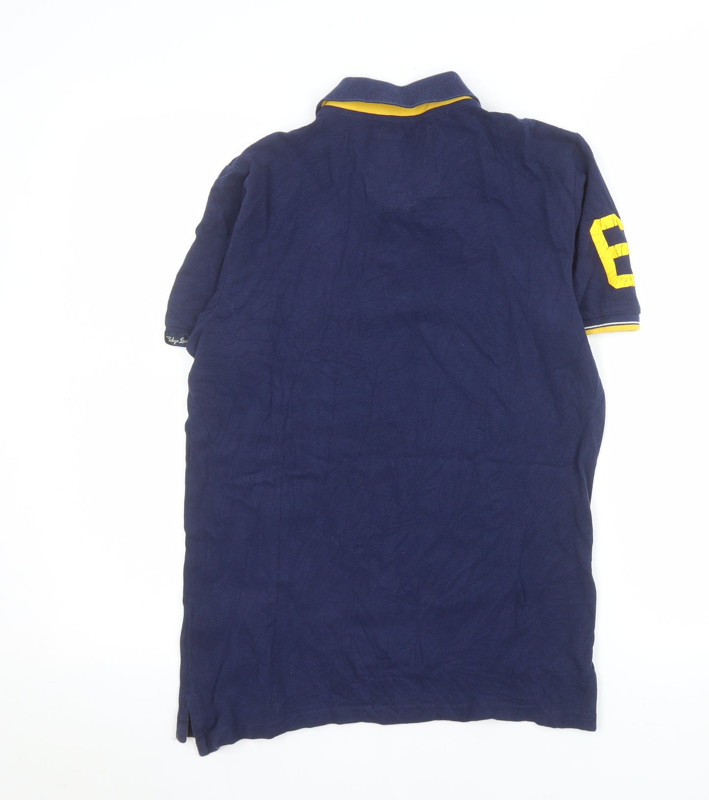 Tokyo Laundry Men's Navy Short Sleeve Polo Shirt Size S Cotton Casual