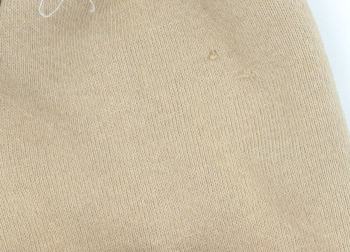 Lee Women Beige Autumn Leaf Print Crew Neck Pullover Sweatshirt L