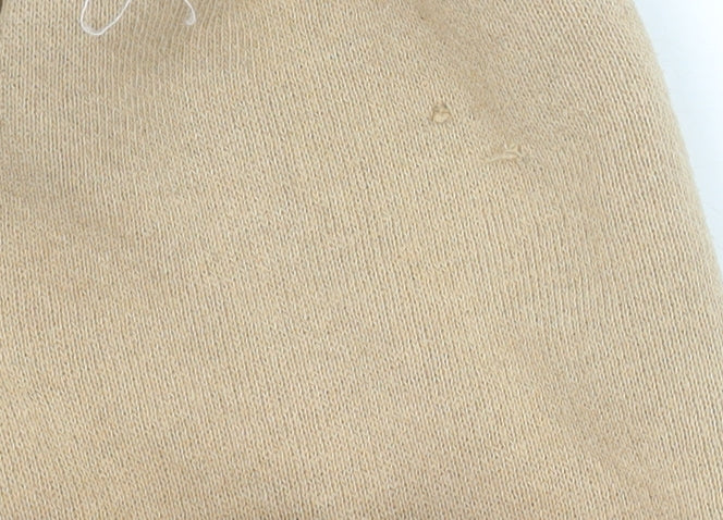 Lee Women Beige Autumn Leaf Print Crew Neck Pullover Sweatshirt L