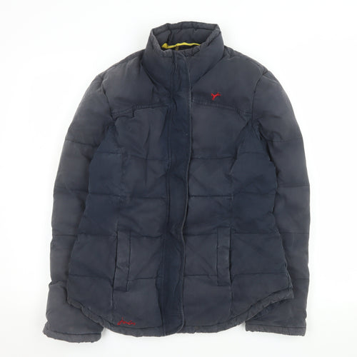 Joules Women's Blue Padded Puffer Jacket Size 12 Cotton Blend