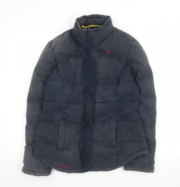 Joules Women's Blue Padded Puffer Jacket Size 12 Cotton Blend