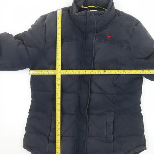 Joules Women's Blue Padded Puffer Jacket Size 12 Cotton Blend