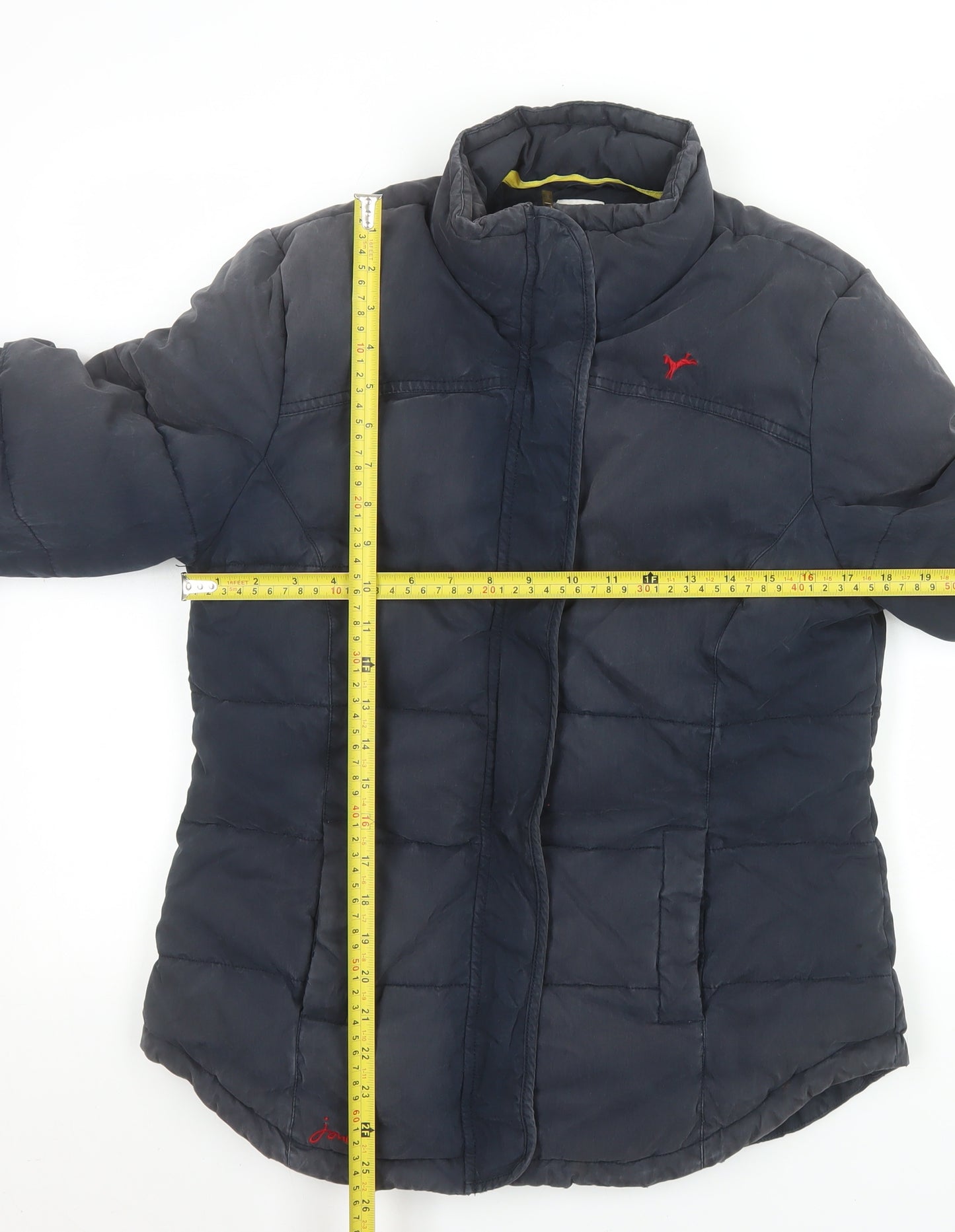 Joules Women's Blue Padded Puffer Jacket Size 12 Cotton Blend