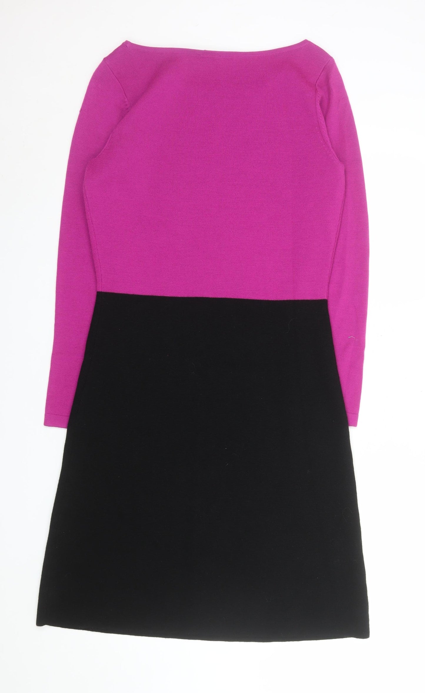 Fenn Wright Manson Women’s Pink Black Colourblock Wool Shift Dress Size 14