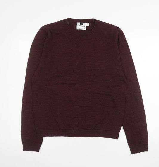 Topman Men's Brown Cotton Crew Neck Jumper Size M