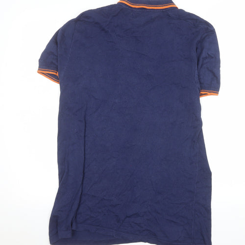 Ben Sherman Men's Blue Cotton Polo Shirt Size L Short Sleeve