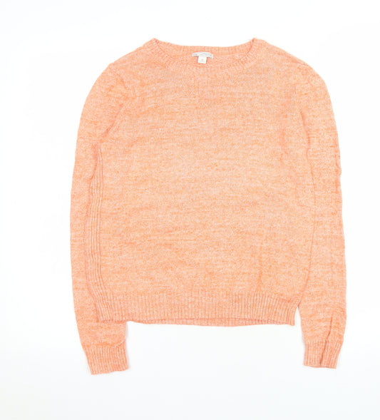 Gap Women's Orange Cotton Crew Neck Pullover Jumper Size S