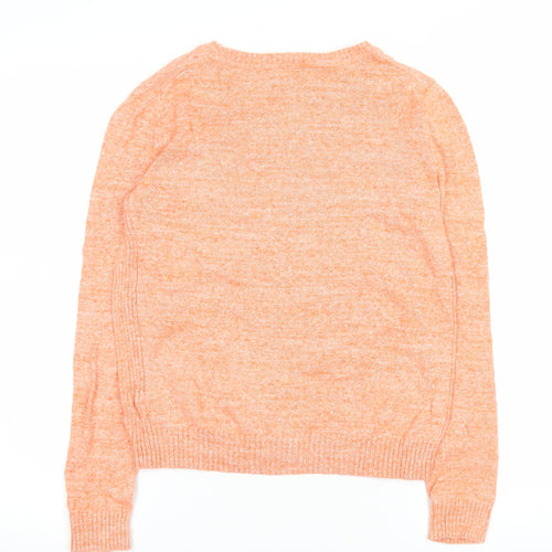 Gap Women's Orange Cotton Crew Neck Pullover Jumper Size S