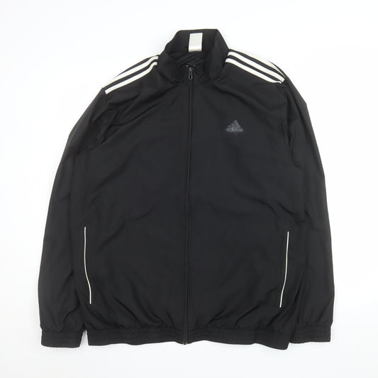 adidas Men’s Black 2XL Track Jacket Full Zip Sports Casual