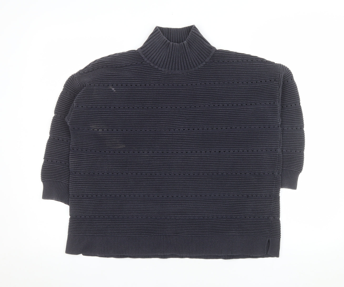 French Connection Men’s Blue Roll Neck Chunky Knit Jumper Size S