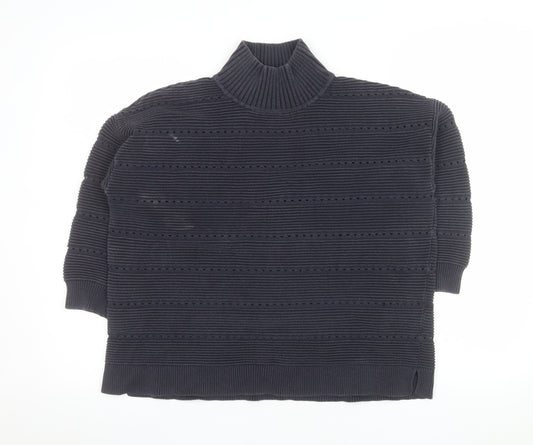 French Connection Men’s Blue Roll Neck Chunky Knit Jumper Size S