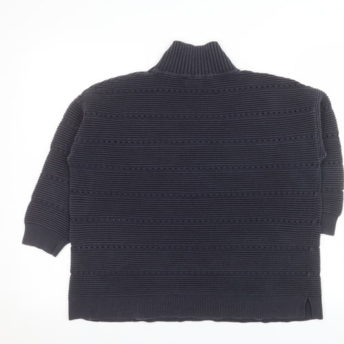French Connection Men’s Blue Roll Neck Chunky Knit Jumper Size S