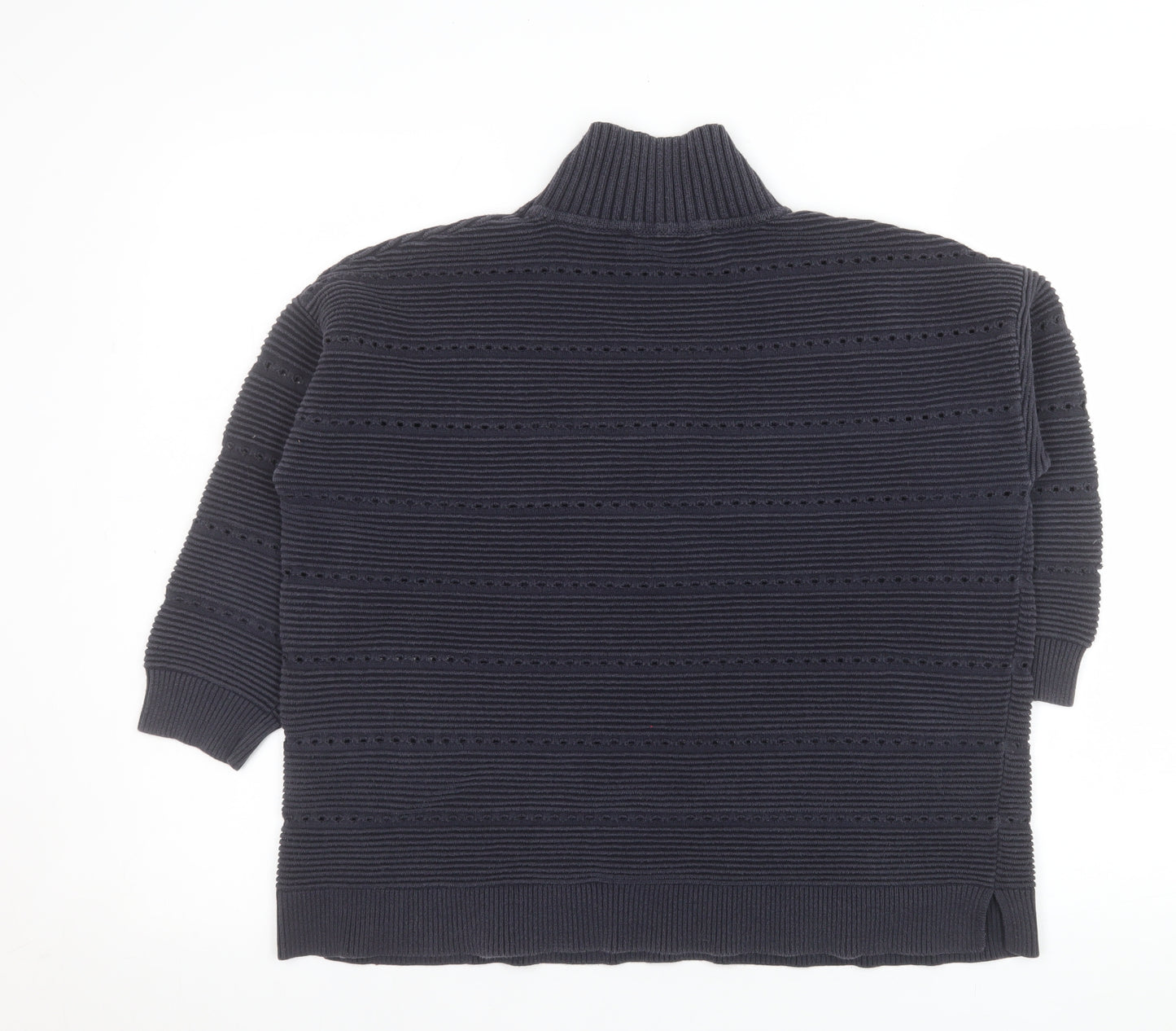 French Connection Men’s Blue Roll Neck Chunky Knit Jumper Size S