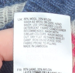 White Stuff Women's Beige Fair Isle Wool Jumper UK 8 Long Sleeve