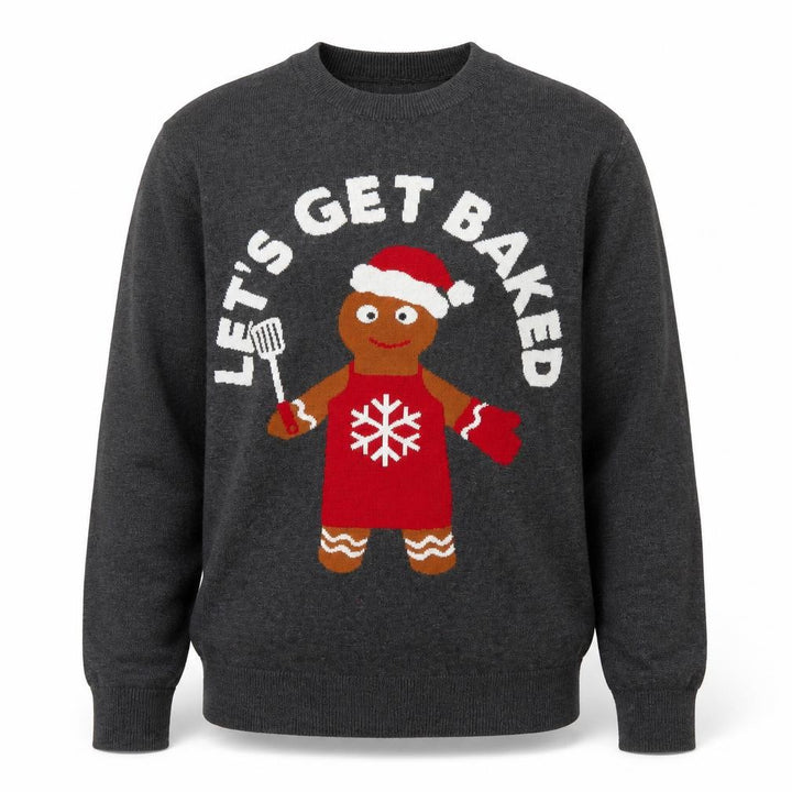 Topman Men's Grey Christmas Gingerbread Jumper Size M