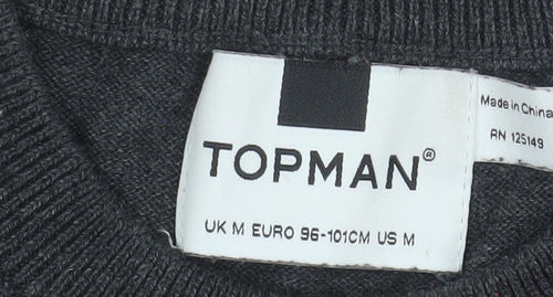 Topman Men's Grey Christmas Gingerbread Jumper Size M