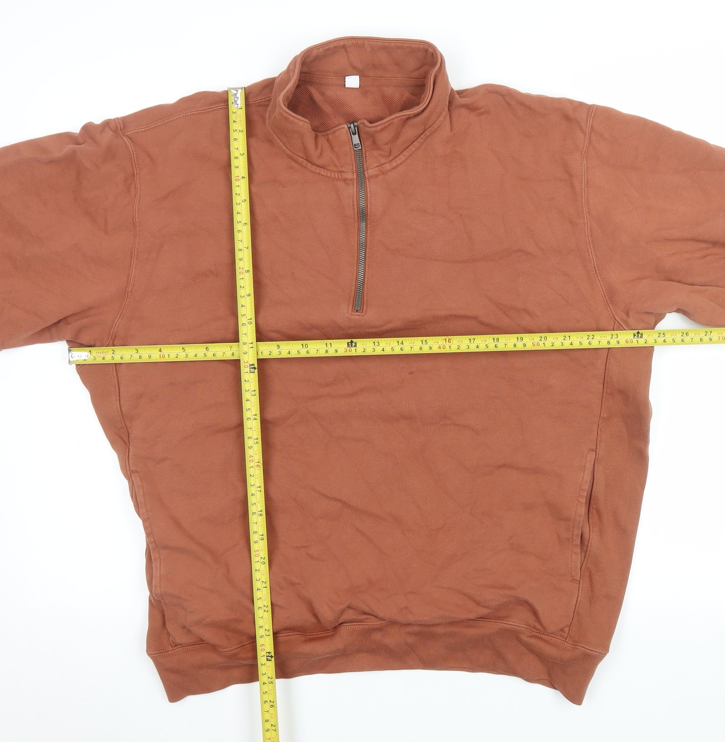 Uniqlo Men's Brown 1/4 Zip Sweatshirt XXL Regular Fit