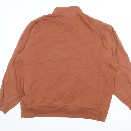 Uniqlo Men's Brown 1/4 Zip Sweatshirt XXL Regular Fit