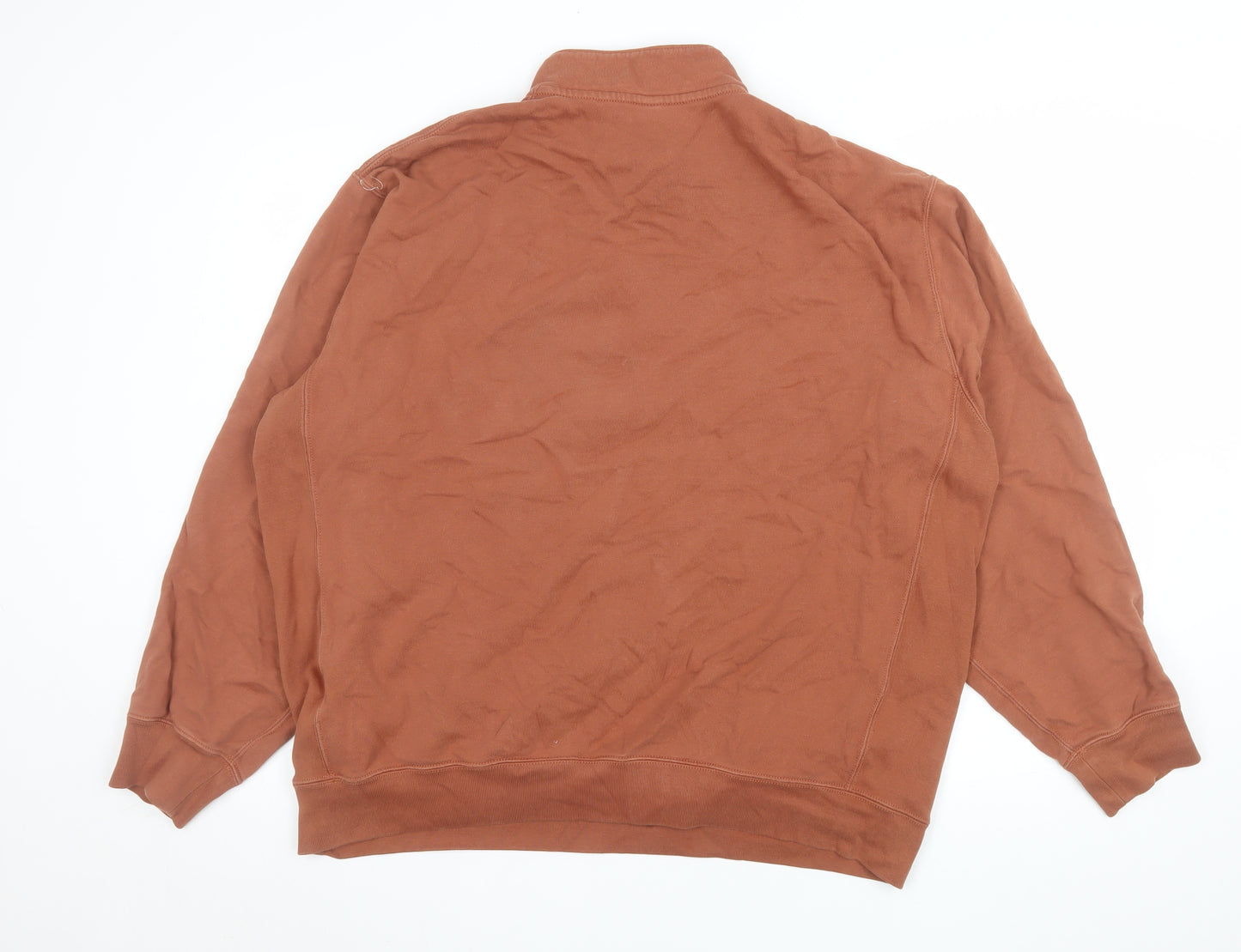 Uniqlo Men's Brown 1/4 Zip Sweatshirt XXL Regular Fit