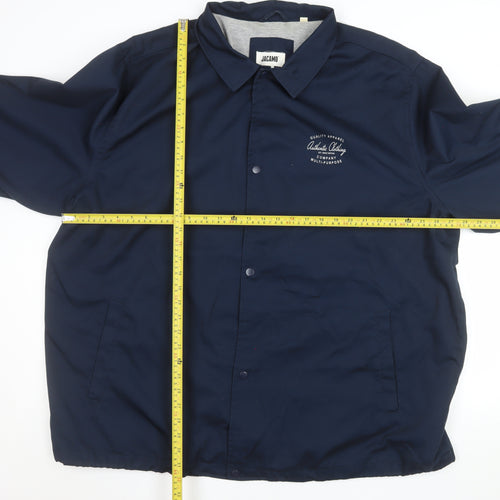 Jacamo Men's Blue 3XL Coach Jacket Button Collared Casual Wear