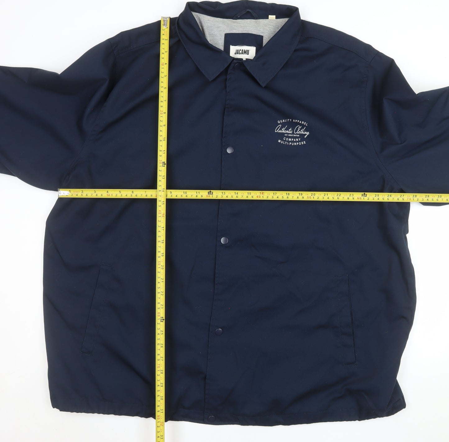 Jacamo Men's Blue 3XL Coach Jacket Button Collared Casual Wear