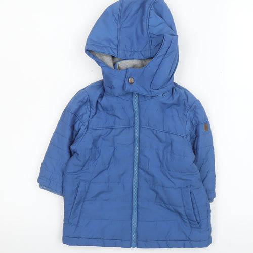 Hugo Boss Blue Unisex Baby 18 Months Puffer Jacket Hooded Winter Coat
