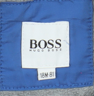 Hugo Boss Blue Unisex Baby 18 Months Puffer Jacket Hooded Winter Coat