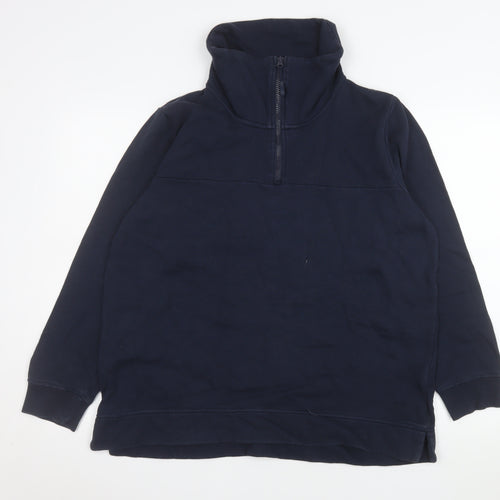 Roama Womens Navy 1/2 Zip High Neck Pullover Sweatshirt UK16